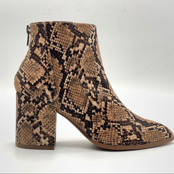 MAXSOLD Steve Madden Julianne Snake Print Block Heel Women's Boot - Picture 2 of 15